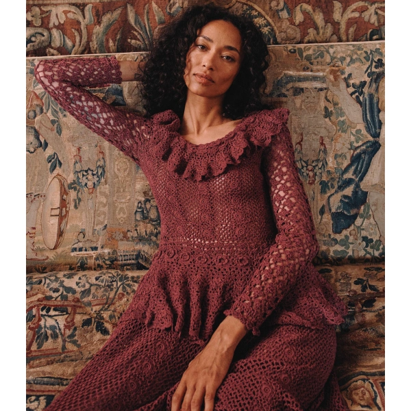 Doen Norène Dress in Vieux Rose | Midi Dresses | Coveti, view 6