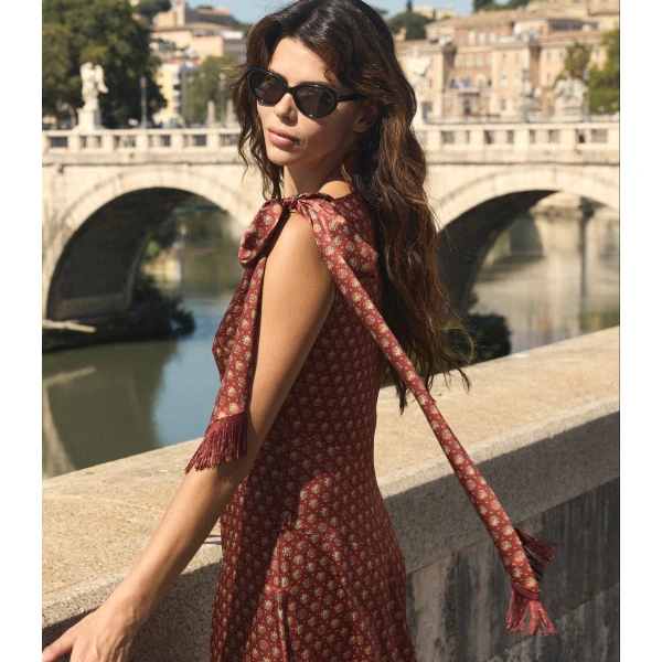 Doen Nova Dress in San Sebastian Foulard | Midi Dresses | Coveti, view 2