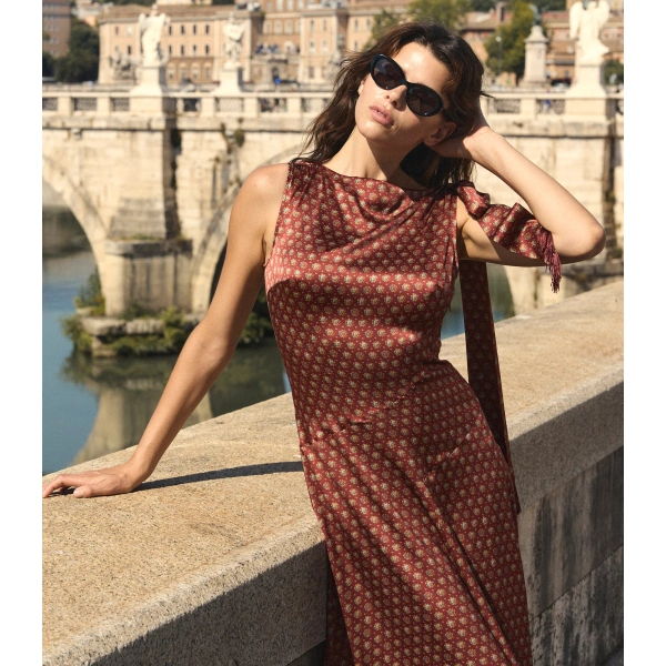 Doen Nova Dress in San Sebastian Foulard | Midi Dresses | Coveti, view 4