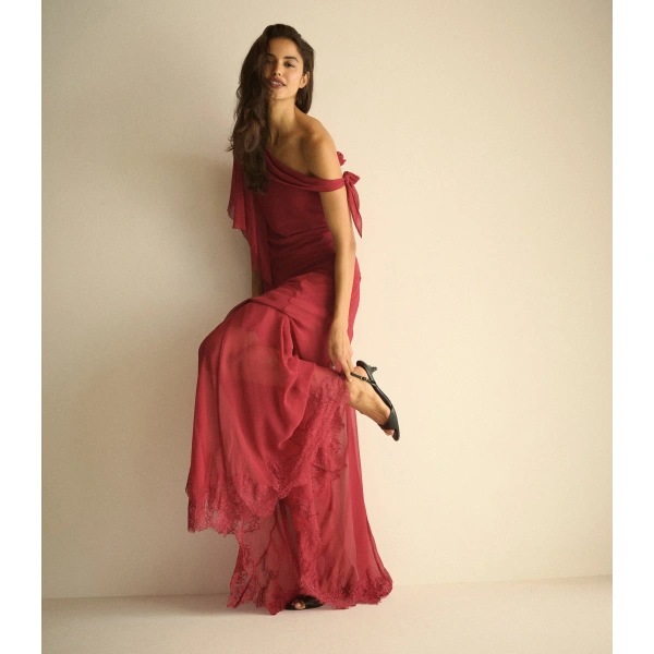 Doen Odessa Dress in Red Snapdragon | Midi Dresses | Coveti, view 2