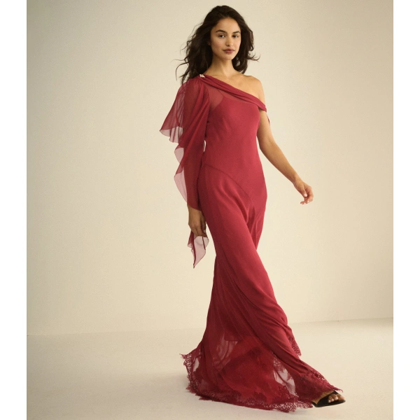 Doen Odessa Dress in Red Snapdragon | Midi Dresses | Coveti, view 4