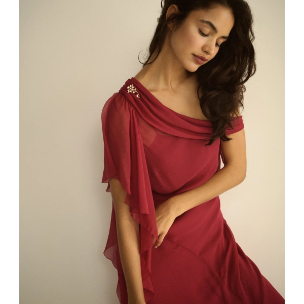 Doen Odessa Dress in Red Snapdragon | Midi Dresses | Coveti, view 5