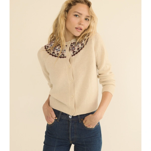 Doen Olympe Cashmere Cardigan in Cottage | Cardigans | Coveti, view 2