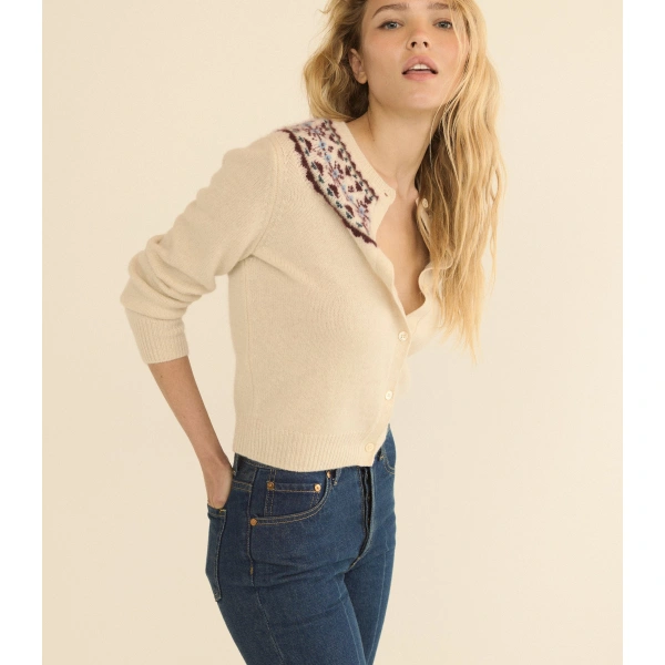 Doen Olympe Cashmere Cardigan in Cottage | Cardigans | Coveti, view 3
