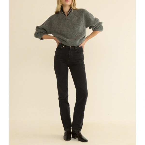 Doen Ondine Jean in Coal Black Wash | Jeans | Coveti, view 3