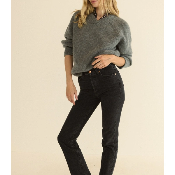 Doen Ondine Jean in Coal Black Wash | Jeans | Coveti, view 6