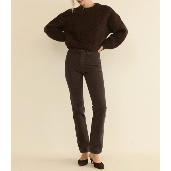 Doen Ondine Jean in Equestrian Brown Wash | Jeans | Coveti, view 3