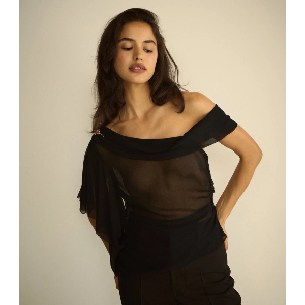 Doen Opera Top in Black | Blouses | Coveti, view 2