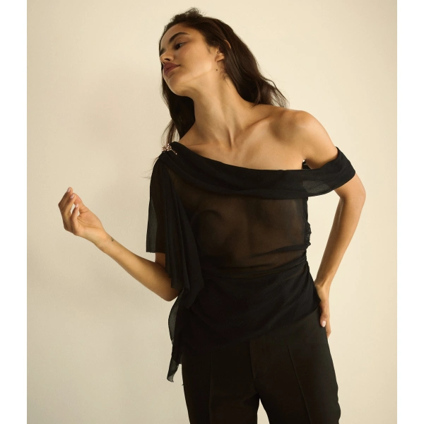 Doen Opera Top in Black | Blouses | Coveti, view 3