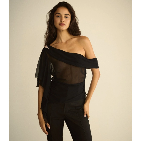 Doen Opera Top in Black | Blouses | Coveti, view 4