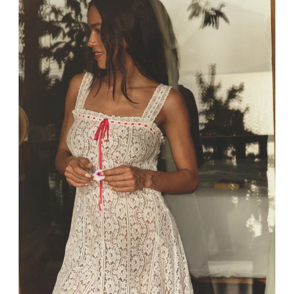 Doen Ophélie Dress in Salt | Midi Dresses | Coveti, view 2