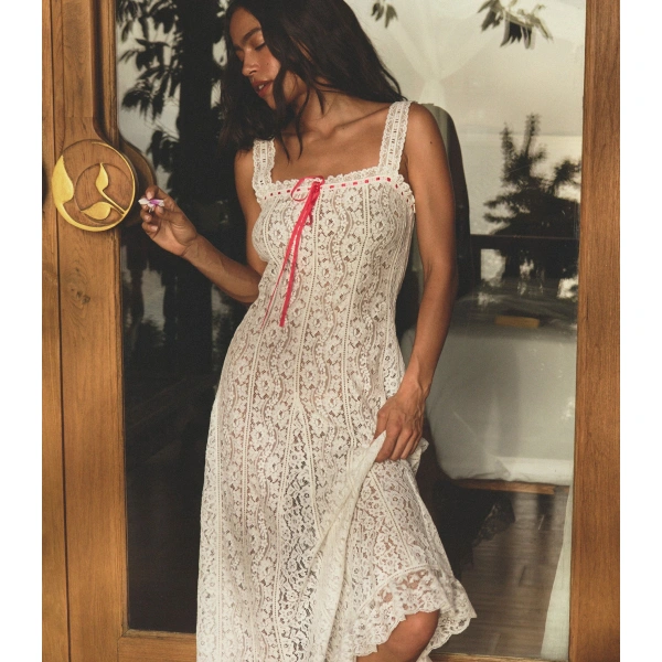 Doen Ophélie Dress in Salt | Midi Dresses | Coveti, view 3