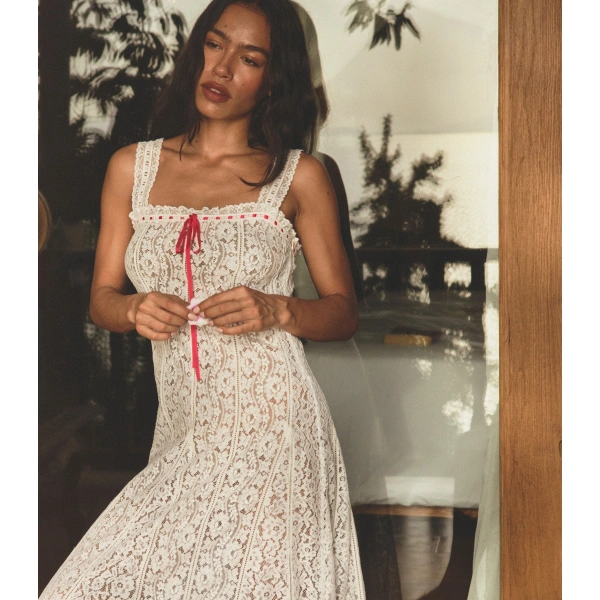 Doen Ophélie Dress in Salt | Midi Dresses | Coveti, view 4