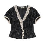 Doen Orella Top in Noir Dot | Blouses | Coveti