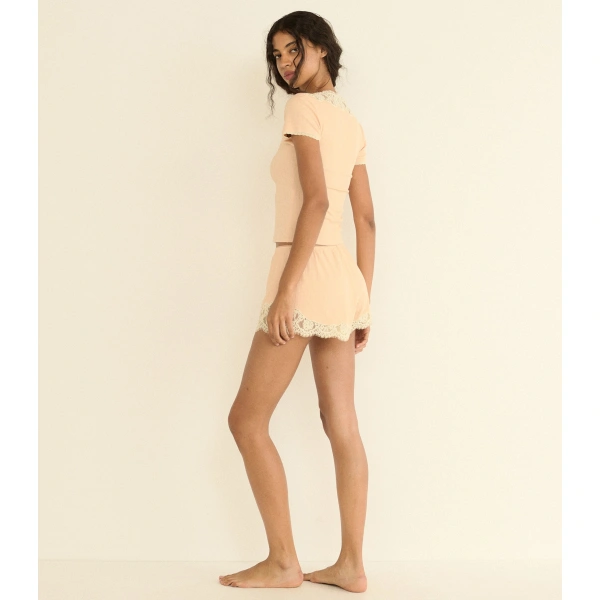 Doen Orna Short in Light Peach Sorbet | Pyjamas | Coveti, view 6