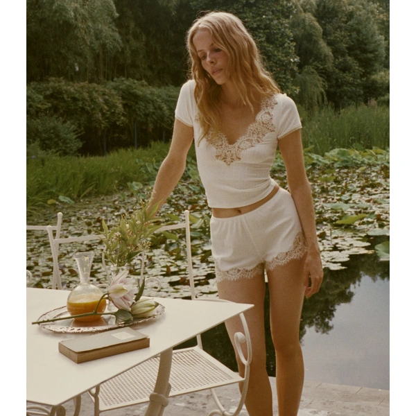 Doen Orna Short in Salt | Pyjamas | Coveti, view 2