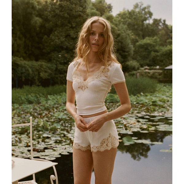 Doen Orna Short in Salt | Pyjamas | Coveti, view 3