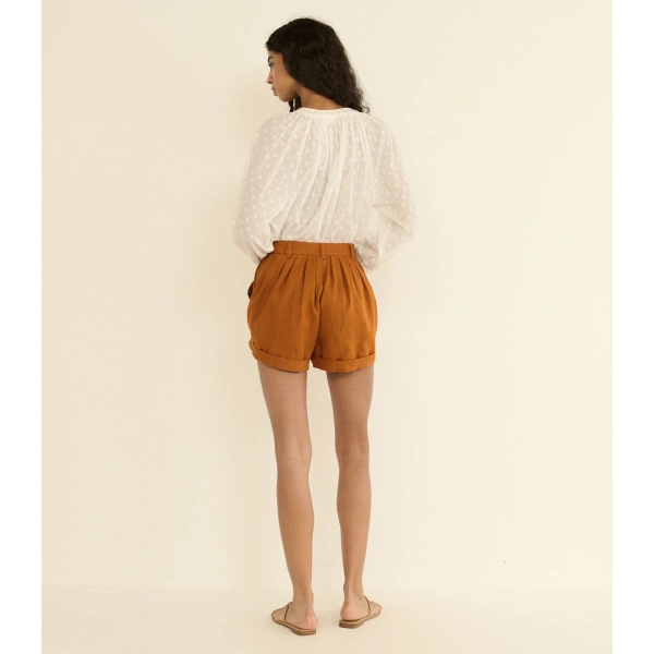 Doen Paige Linen Short in Sedona Clay | Shorts | Coveti, view 5
