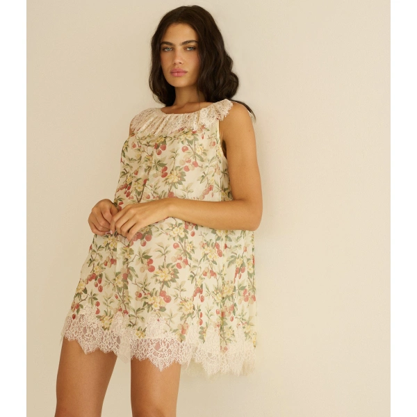 Doen Paloma Dress in Cerise et Fleur | Mini Dresses | Coveti, view 2