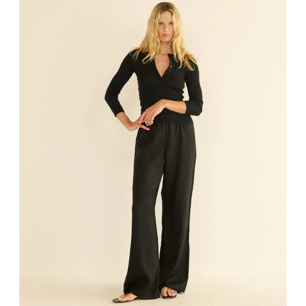 Doen Paola Tee in Black Quelle Jolie Pointelle | T-Shirts | Coveti, view 4