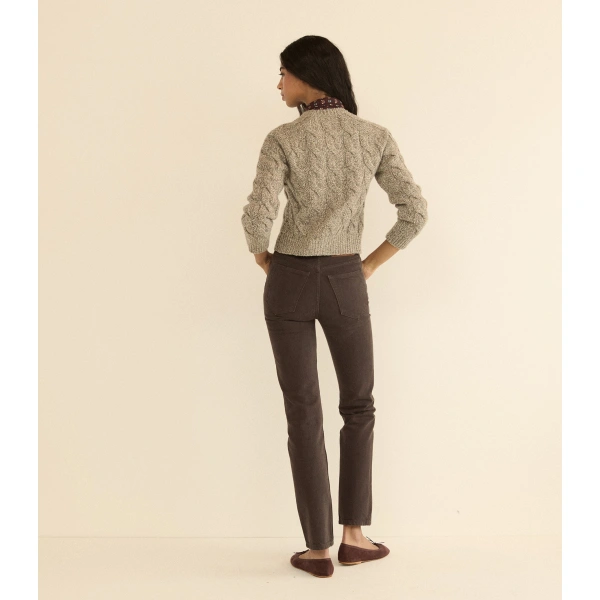 Doen Penrose Cable Cardigan in Gray Marl | Cardigans | Coveti, view 5