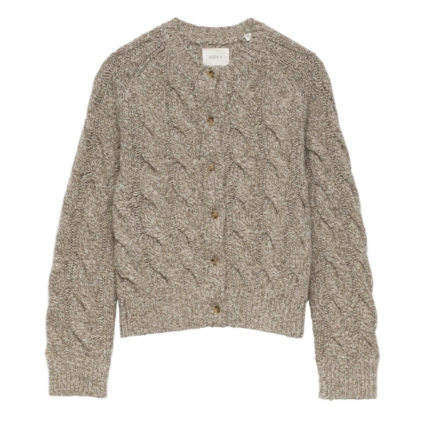 Penrose Cable Cardigan in Gray Marl
