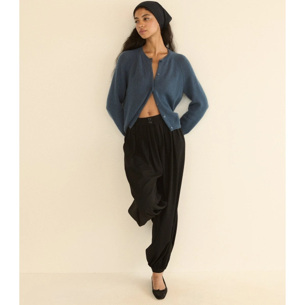 Doen Peroline Cashmere Cardigan in Blue Stone | Cardigans | Coveti, view 2