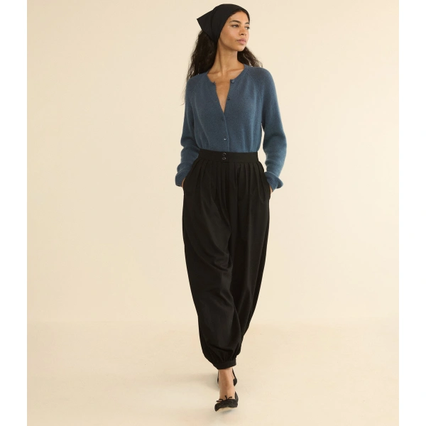 Doen Peroline Cashmere Cardigan in Blue Stone | Cardigans | Coveti, view 4