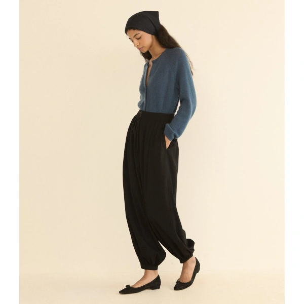Doen Peroline Cashmere Cardigan in Blue Stone | Cardigans | Coveti, view 5