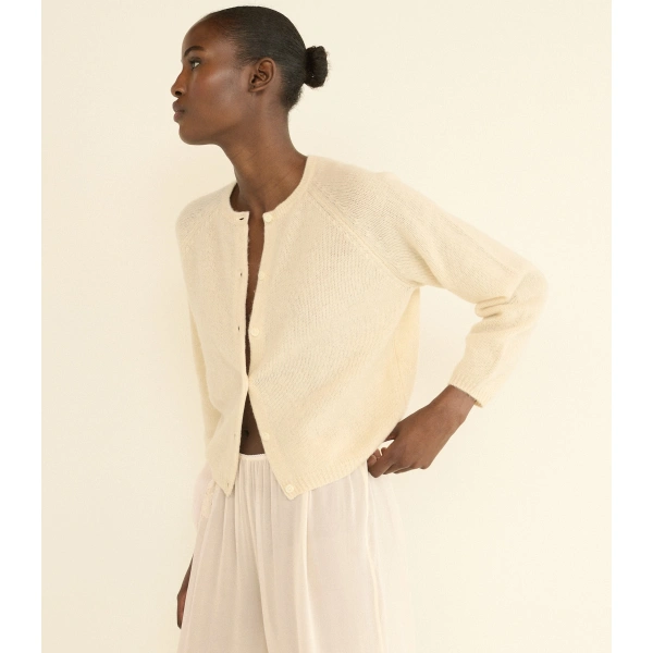 Doen Peroline Cashmere Cardigan in Dogwood | Cardigans | Coveti, view 2