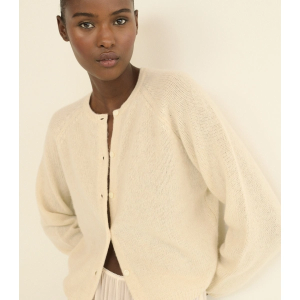Doen Peroline Cashmere Cardigan in Dogwood | Cardigans | Coveti, view 3