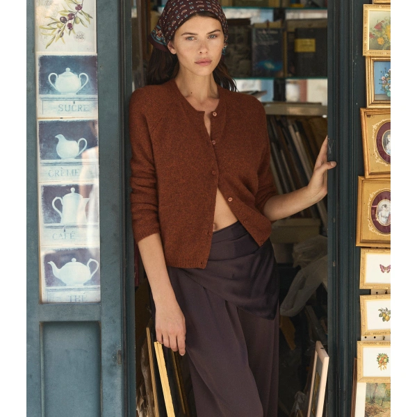 Doen Peroline Cashmere Cardigan in Ember | Cardigans | Coveti, view 2