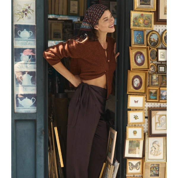 Doen Peroline Cashmere Cardigan in Ember | Cardigans | Coveti, view 3