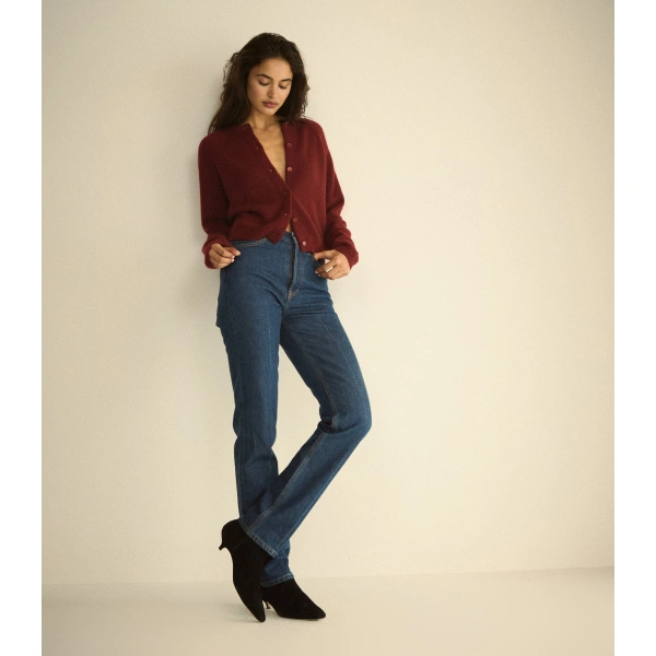 Doen Peroline Cashmere Cardigan in Loire Rouge | Cardigans | Coveti, view 3