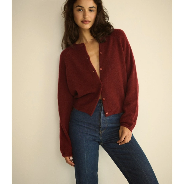 Doen Peroline Cashmere Cardigan in Loire Rouge | Cardigans | Coveti, view 4