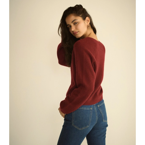 Doen Peroline Cashmere Cardigan in Loire Rouge | Cardigans | Coveti, view 6