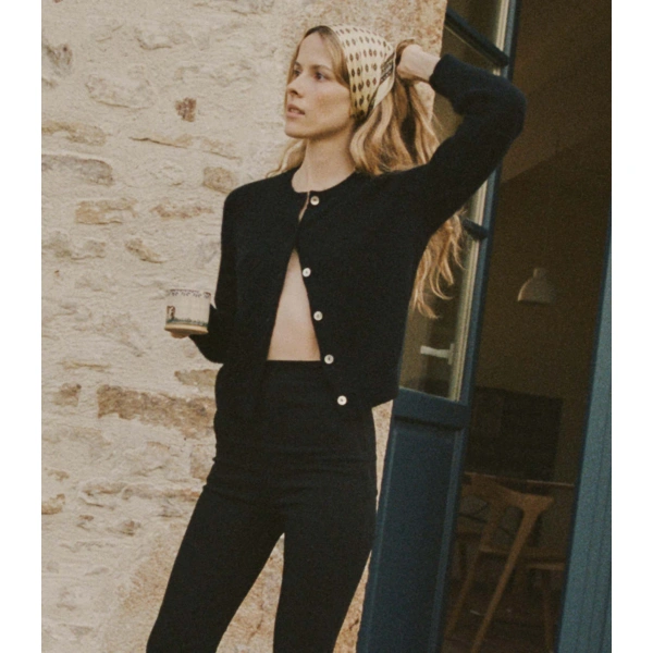 Doen Petra Cardigan in Black | Cardigans | Coveti, view 2
