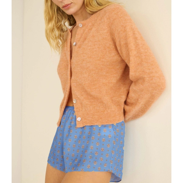 Doen Petra Cardigan in Coral | Cardigans | Coveti, view 2