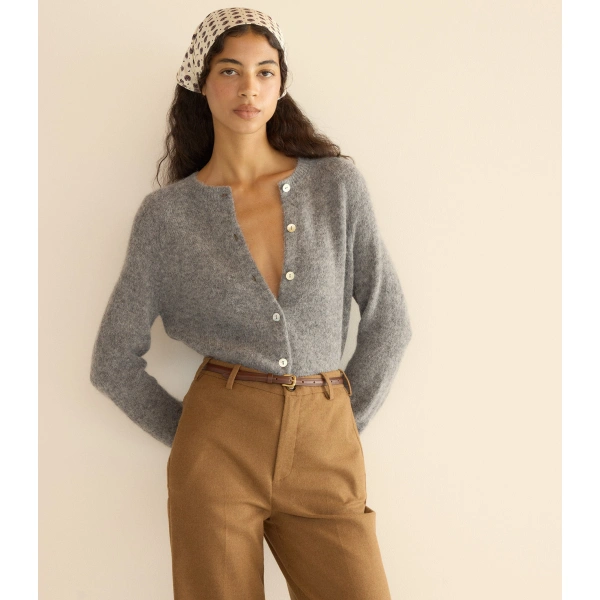 Doen Petra Cardigan in Dark Heather Grey | Cardigans | Coveti, view 2