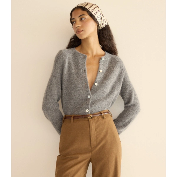 Doen Petra Cardigan in Dark Heather Grey | Cardigans | Coveti, view 4