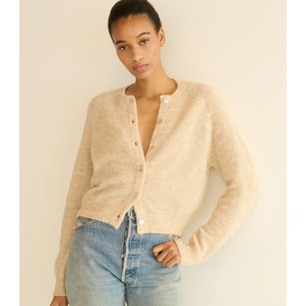 Doen Petra Cardigan in Hazelnut Creme | Cardigans | Coveti, view 2