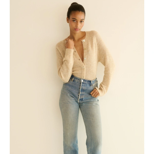 Doen Petra Cardigan in Hazelnut Creme | Cardigans | Coveti, view 3
