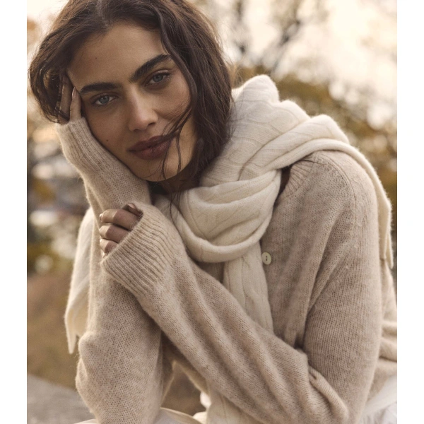 Doen Petra Cardigan in Hazelnut Creme | Cardigans | Coveti, view 5