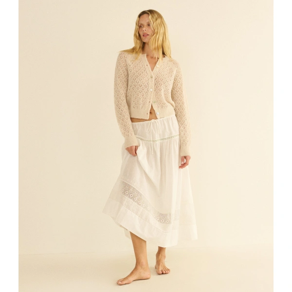 Doen Petra Pointelle Cardigan in Heather Dogwood | Cardigans | Coveti, view 2