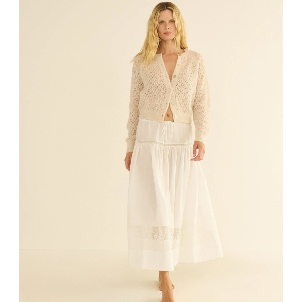 Doen Petra Pointelle Cardigan in Heather Dogwood | Cardigans | Coveti, view 4
