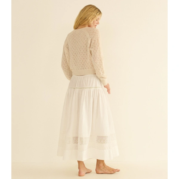 Doen Petra Pointelle Cardigan in Heather Dogwood | Cardigans | Coveti, view 5