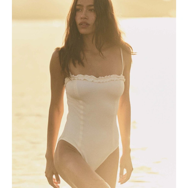 Doen Poppy Maillot in Powder | Swimsuits | Coveti, view 2