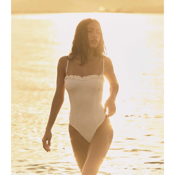 Doen Poppy Maillot in Powder | Swimsuits | Coveti, view 4