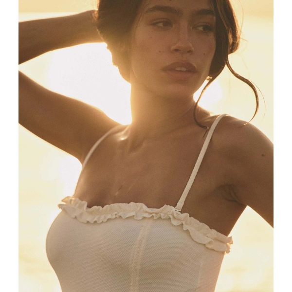 Doen Poppy Maillot in Powder | Swimsuits | Coveti, view 6