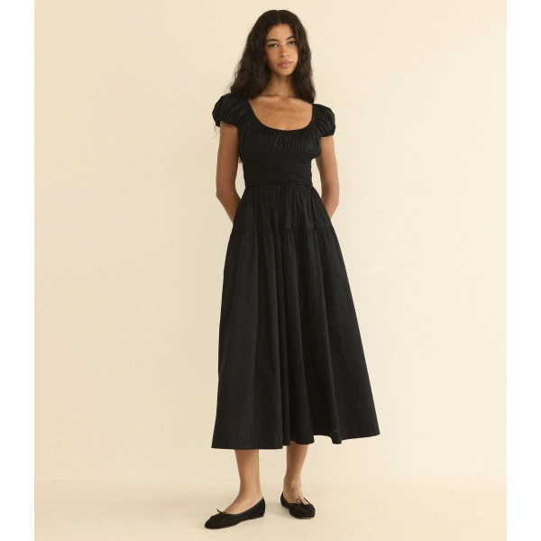 Doen Quinelle Dress in Black | Midi Dresses | Coveti, view 2
